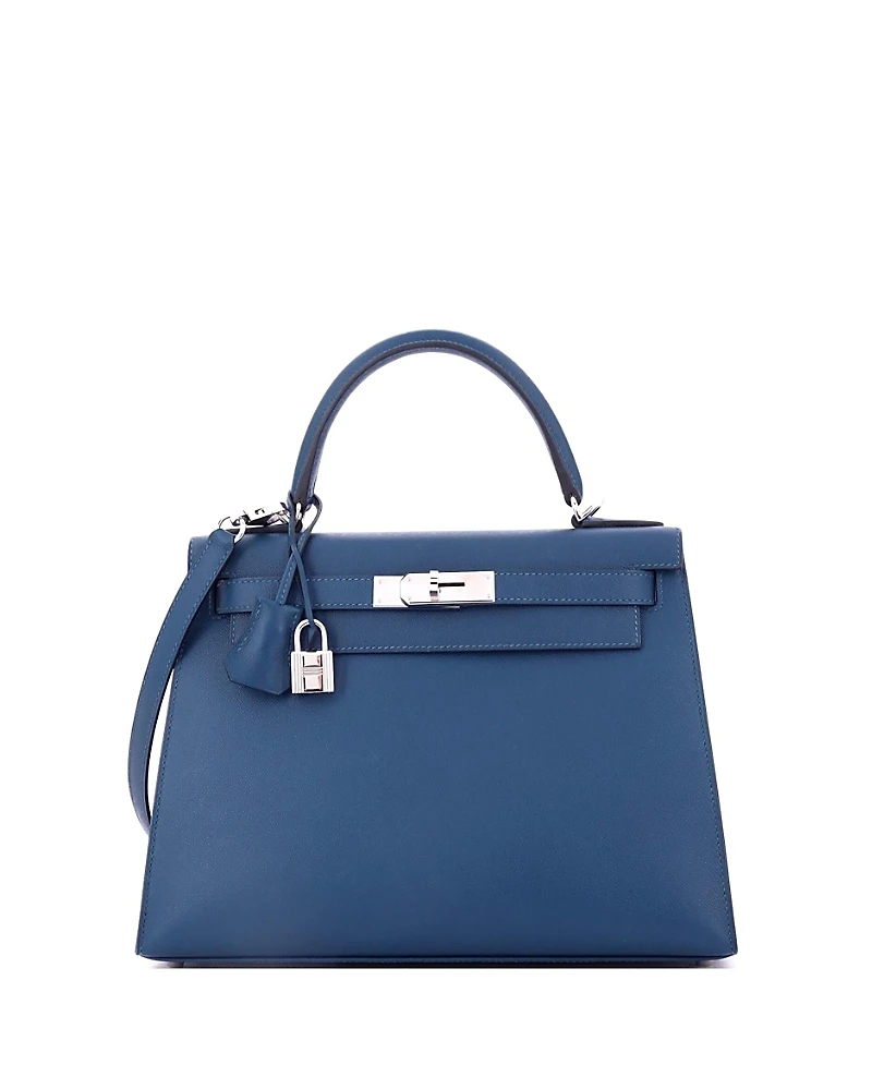 Pre-Owned Hermes Kelly 28 Handbag Madame with Palladium Hardware