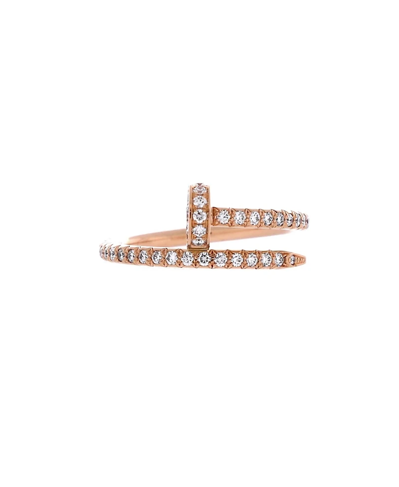 Pre-Owned Cartier Small Juste un Clou Paved Ring 18K Rose Gold with Diamonds