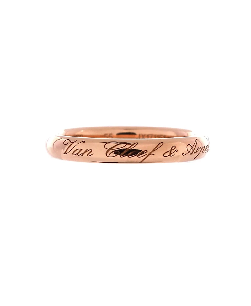 Pre-Owned Van Cleef & Arpels Tendrement Signature Wedding Band Ring 18K Rose Gold