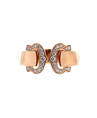 Pre-Owned Cartier Vintage C de Cartier Ring 18K Gold with Diamonds