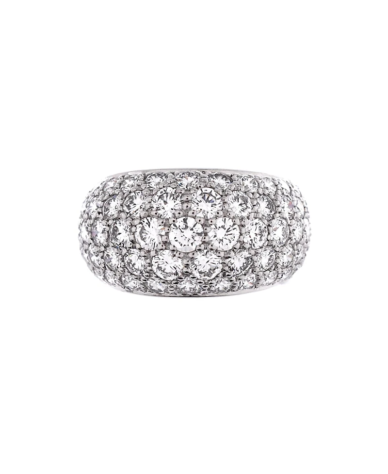 Pre-Owned Cartier Bombe Ring 18K White Gold with Diamonds