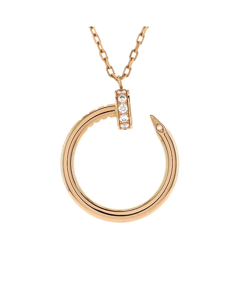 Pre-Owned Cartier Juste un Clou Pendant Necklace 18K Rose Gold with Diamonds