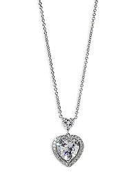 Nadri Le Bisou Cubic Zirconia Heart Halo Pendant Necklace, 16-18
