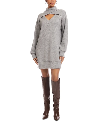 Fifteen Twenty Claylee Crossover Turtleneck Dress