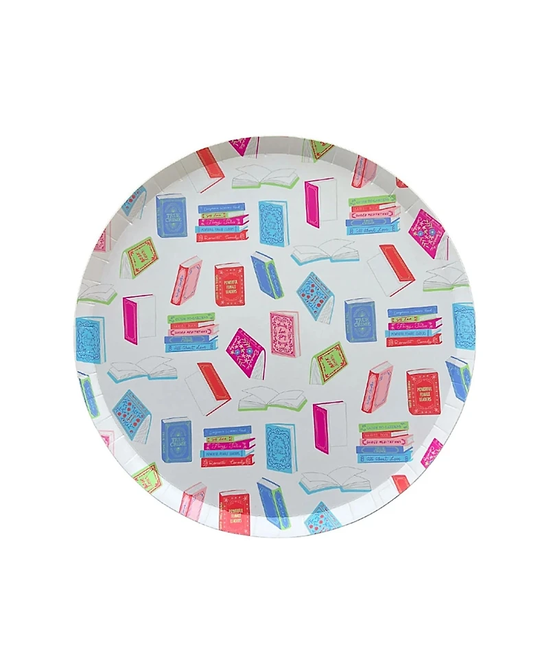 Jollity & Co. Book Club Paper Dessert Plates, Set of 8