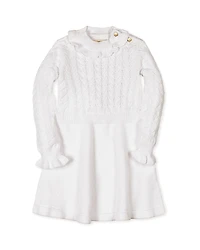 Hope & Henry Girls' Organic Chunky Ruffle Edge Sweater Dress - Baby, Little Kid