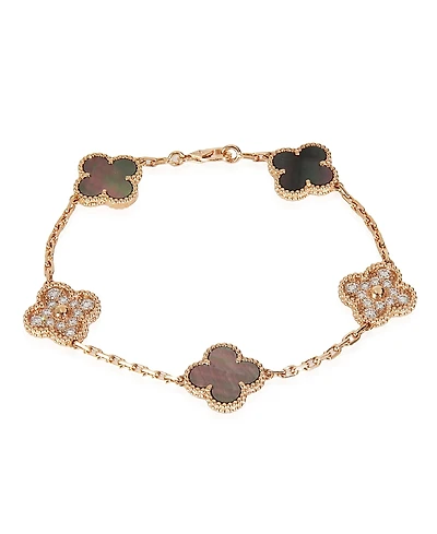 Pre-Owned Van Cleef & Arpels Vintage Alhambra 18k Rose Gold Bracelet