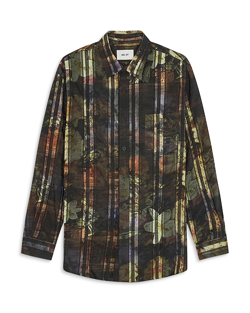 NN07 Skyler Printed Button Front Shirt