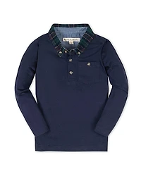 Hope & Henry Boys' Organic Long Sleeve Polo Shirt with Woven Collar - Little Kid, Big Kid