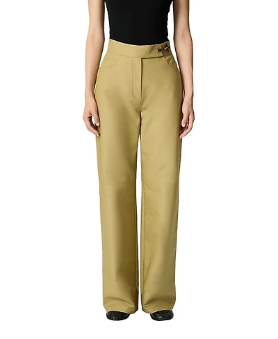 Nocturne Side-Buckle High-Waist Wide Trousers