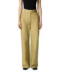 Nocturne Side-Buckle High-Waist Wide Trousers
