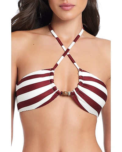 Red Carter Halter Bikini Top