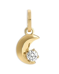 Adina Reyter 14K Yellow Gold Lab Grown Diamond Crescent Moon Hinged Charm Pendant