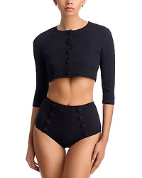 Lisa Marie Fernandez Cropped Cover-Up Cardigan