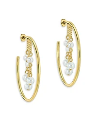 Ted Baker Cassidy Cascade Imitation Pearl Hoop Earrings, 1.7 diameter