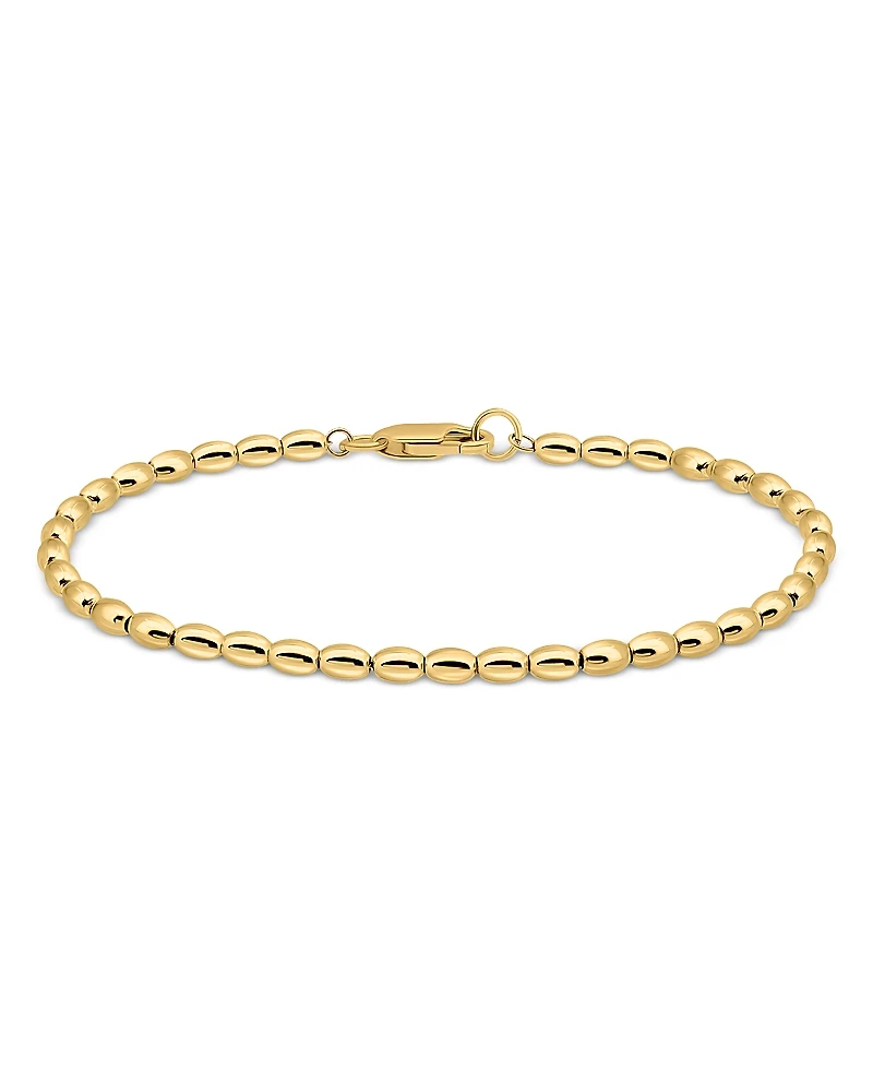 Aqua Oval Beaded Collar Necklace, 16-18 - Exclusive