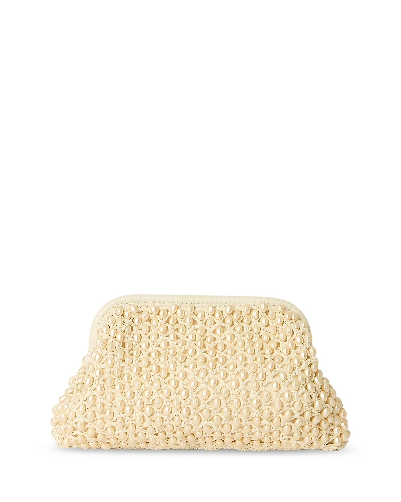 Btb Los Angeles Perola Beaded Raffia Clutch
