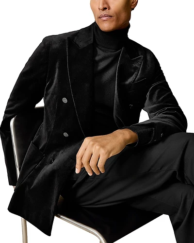 Reiss Royale Double Breasted Peak Velvet Blazer
