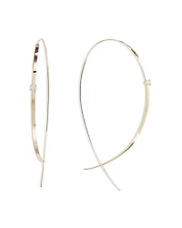 Lana Jewelry 14K Yellow Gold Diamond Upside Down Hoop Threader Earrings