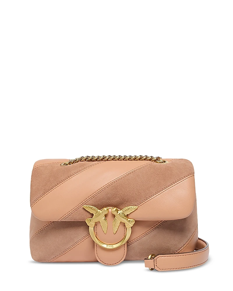 Pinko Love Puff Mini Suede & Leather Convertible Crossbody