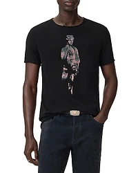 John Varvatos Short Sleeve Raw Edge Graphic Tee