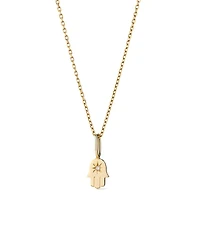 Ana Luisa Solid Yellow Gold Lab Grown Diamond Hamsa Necklace