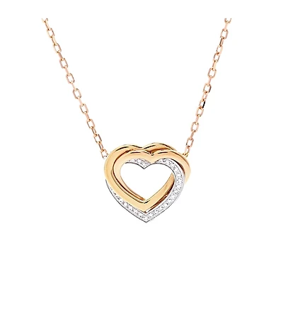 Pre-Owned Cartier Trinity de Cartier Heart Pendant Necklace 18K Tricolor Gold with Diamonds, 15 - 16"