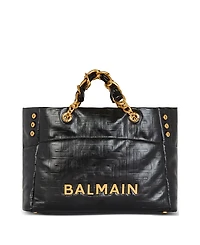 Balmain 1945 Soft Crackled Leather Tote Bag