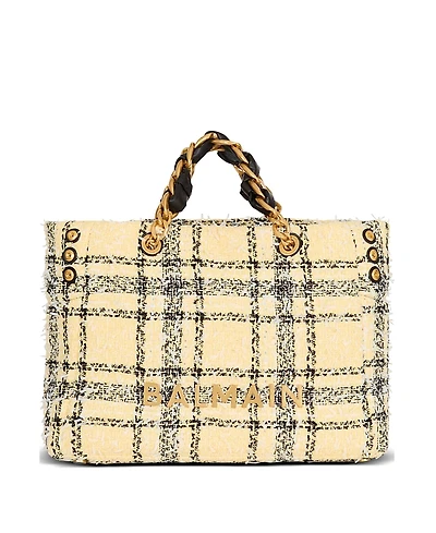 Balmain Plaid Tweed 1945 Tote Bag