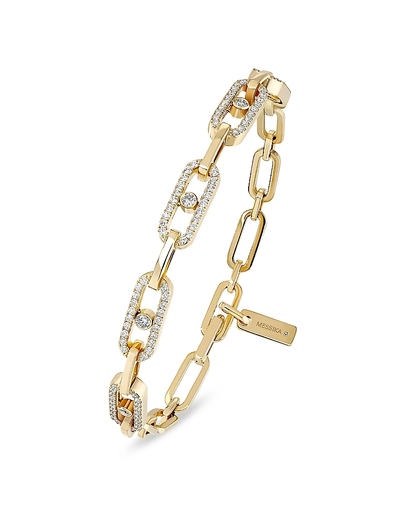 Messika 18K Yellow Gold Move Link Diamond Open Chain Bracelet