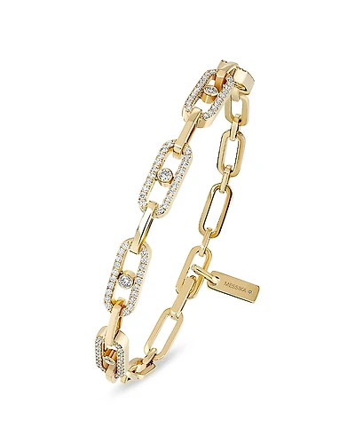 Messika 18K Yellow Gold Move Link Diamond Open Chain Bracelet