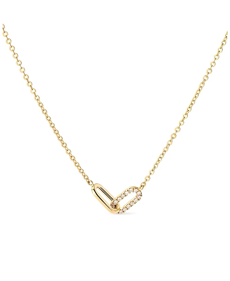Ana Luisa Solid Yellow Gold Lab Grown Diamond Link Necklace