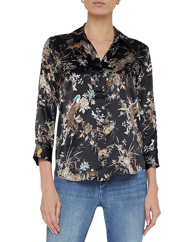 L'Agence Dani Silk 3/4 Sleeve Blouse
