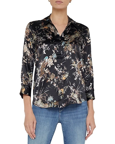 L'Agence Dani Silk 3/4 Sleeve Blouse