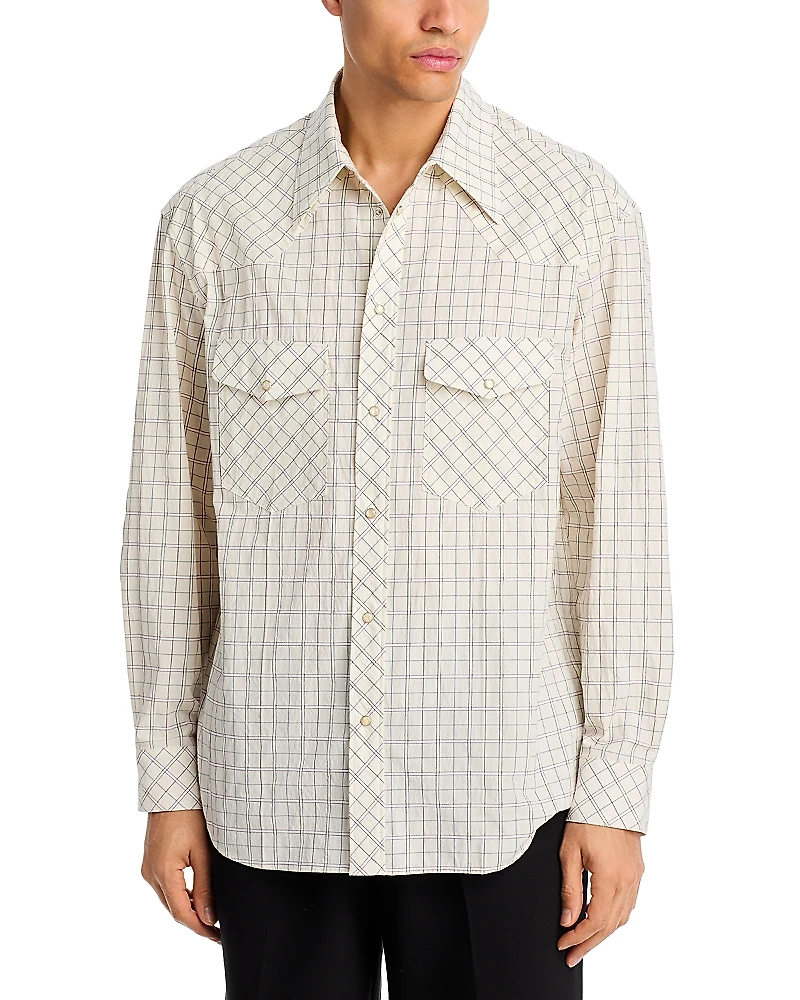 Lemaire Western Check Snap Button Shirt