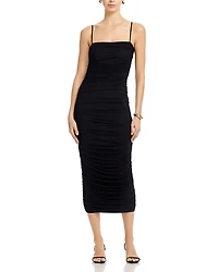 Afrm Hazel Ruched Side Midi Dress