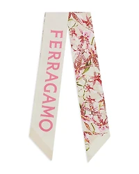 Ferragamo Gaia Print Silk Bandeau Scarf