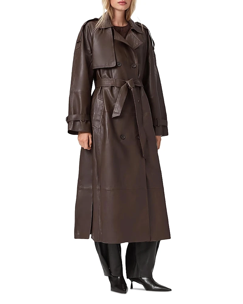 Allsaints Reed Leather Trench Coat