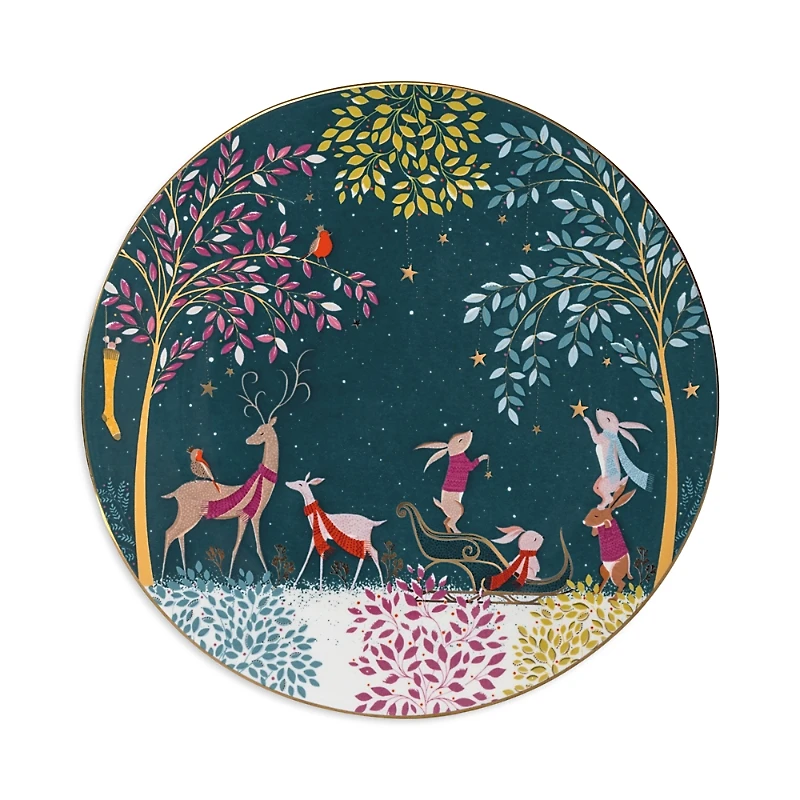 Portmeirion Sara Miller Woodland Tales Serving Plate, Deer Robin