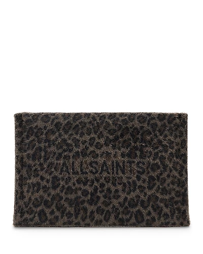 Allsaints Izzy Leopard Print Zip Clutch