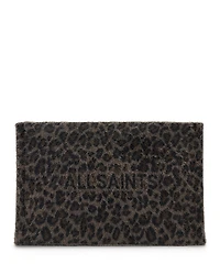 Allsaints Izzy Leopard Print Zip Clutch