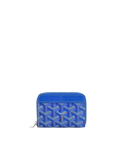 Pre-Owned Goyard Mini Matignon Zip Wallet Coated Canvas with Leather
