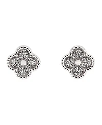 Pre-Owned Van Cleef & Arpels Sweet Alhambra Stud Earrings 18K White Gold and Diamonds