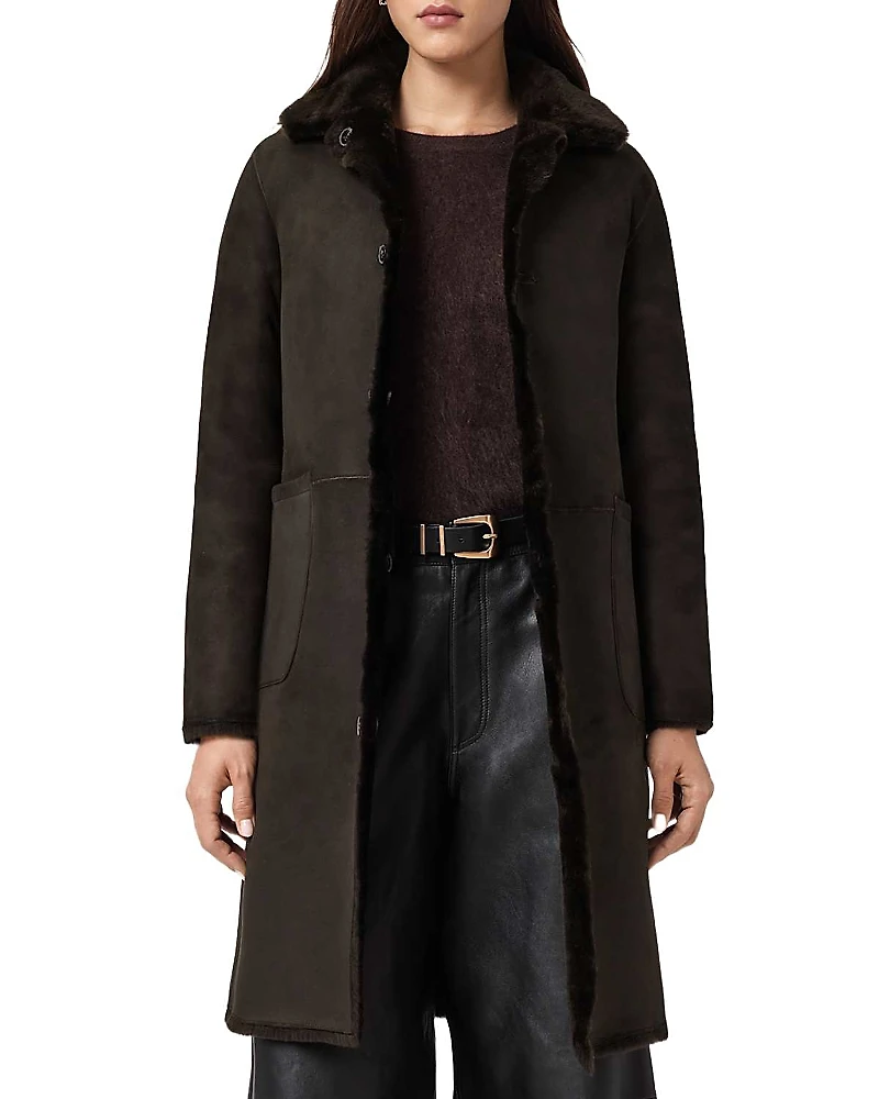 Allsaints Serra Reversible Shearling Coat