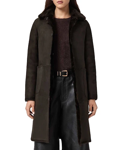 Allsaints Serra Reversible Shearling Coat
