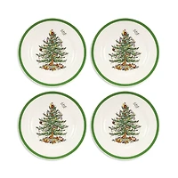 Spode Christmas Tree Salad Plates, Set of 4