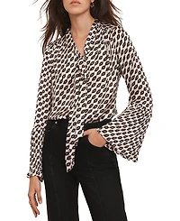 Mint Velvet Women's Lip Print Bow Blouse