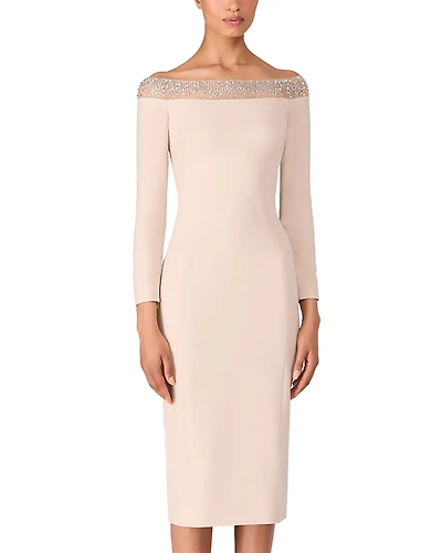 Jenny Packham Calypso Off-the-Shoulder Midi Dress