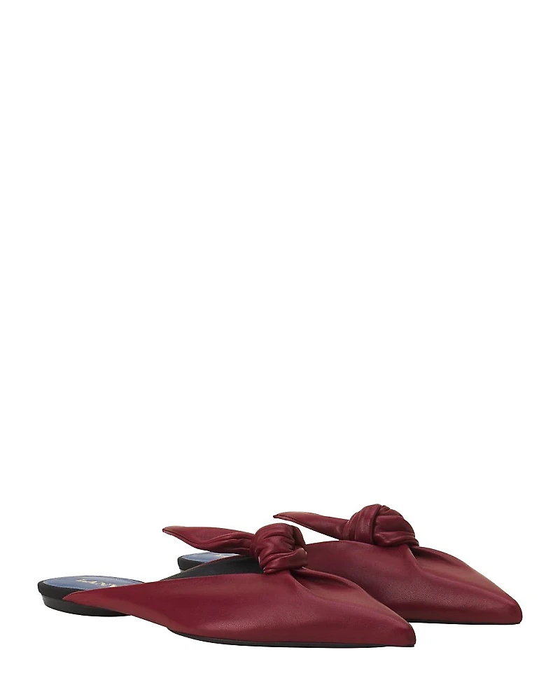 Lanvin Women's Midnight Step Leather Bow Mule