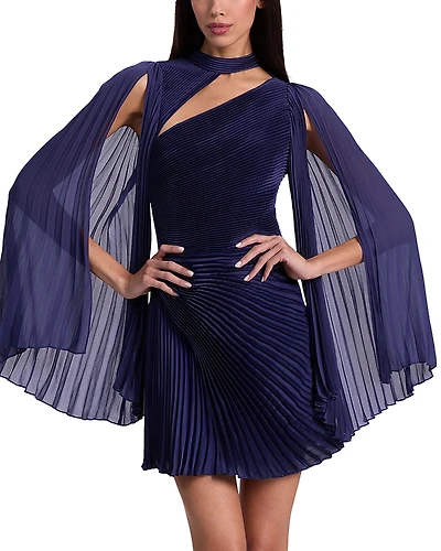 Alice and Olivia Aurelie Pleated Mini Dress